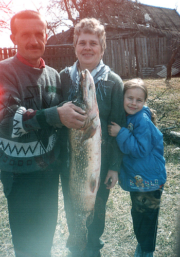  Большой рыбе вся семья радуется! Вот так щука попалась Николаю Васильевичу Суравкову.